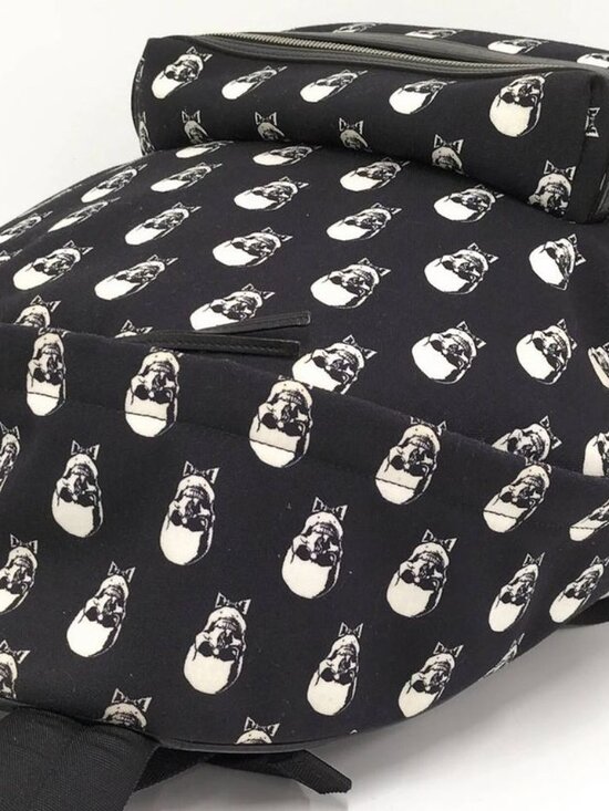 Saint Laurent Skull Backpack Canvas Black main image 5
